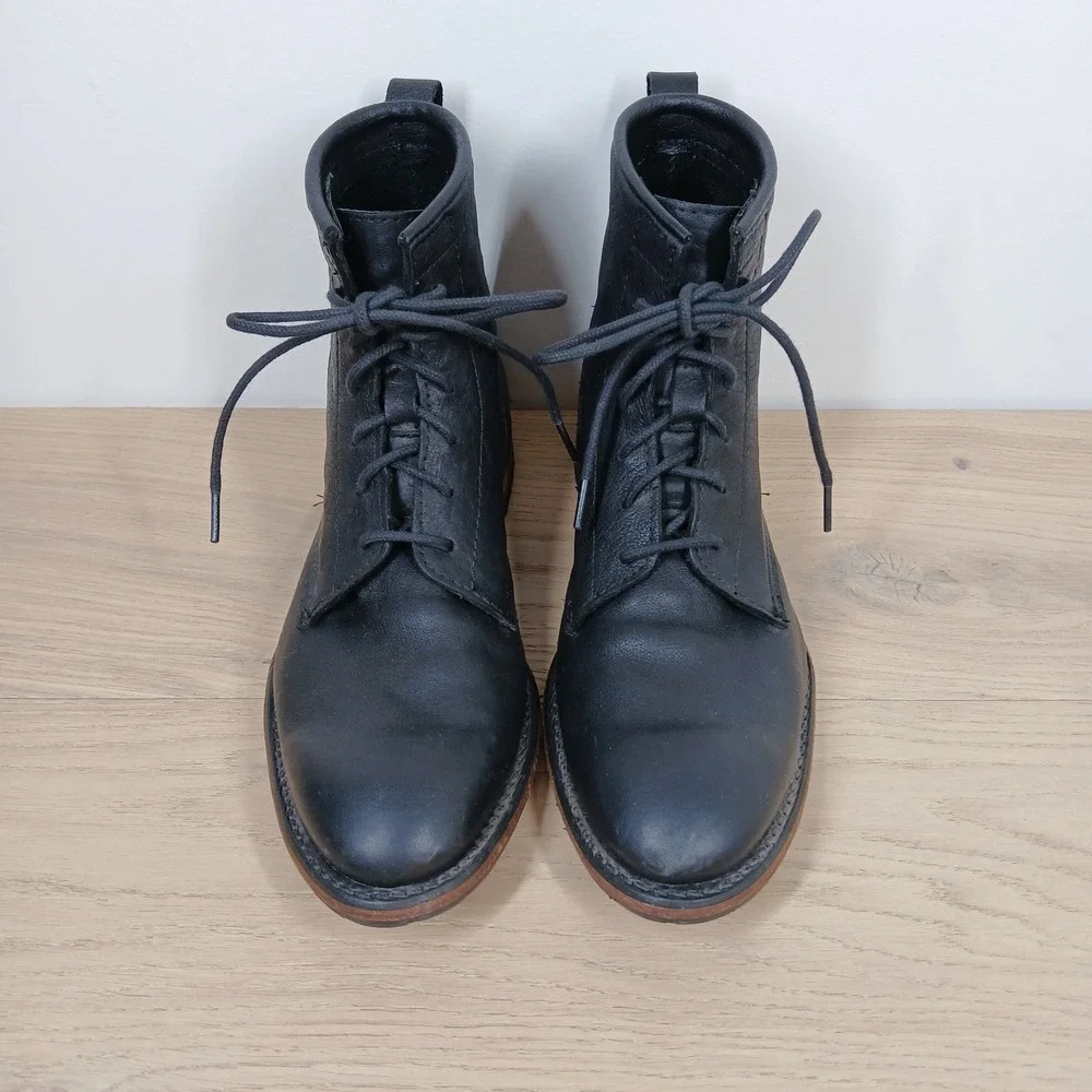 Walk-Over Vintage Collection Boots Men's 8.5 Black Leather Lace Up Ankle